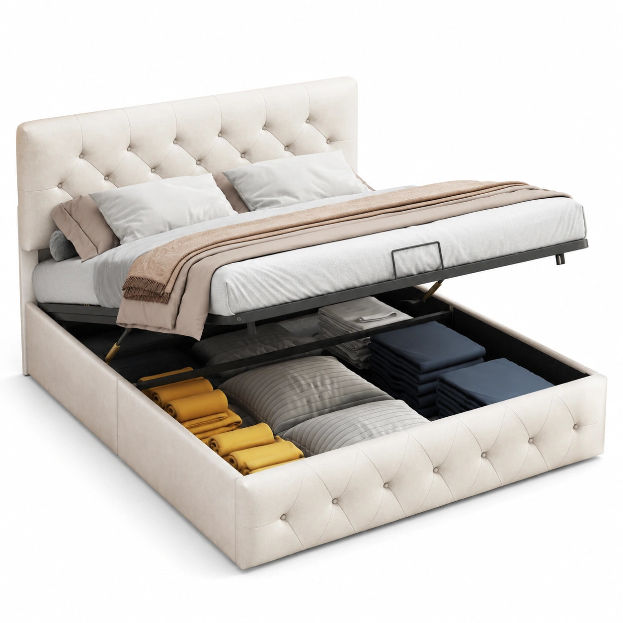 lit-coffre-velours-beige-160x200-cm-avec-sommier-reglable-xzwpkx7449fr