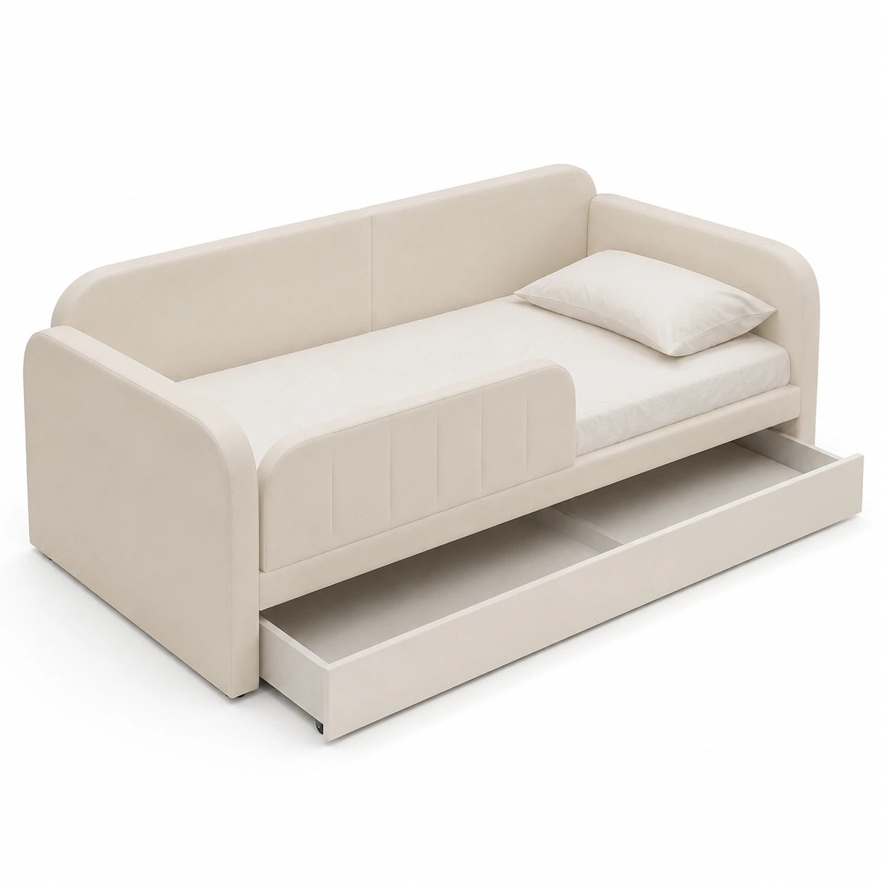 lit-enfant-90x200cm-avec-tiroirs-et-poches-de-rangement-velours-blanc-kcoisl7523uz